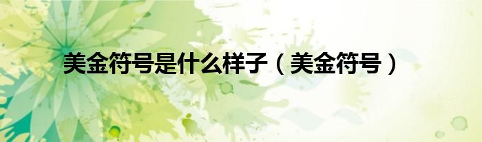 美金符号是什么样子（美金符号）