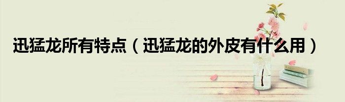 迅猛龙所有特点（迅猛龙的外皮有什么用）