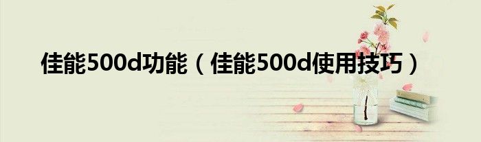 佳能500d功能（佳能500d使用技巧）