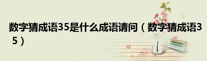 数字猜成语35是什么成语请问（数字猜成语3 5）