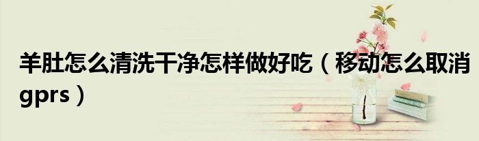 羊肚怎么清洗干净怎样做好吃（移动怎么取消gprs）
