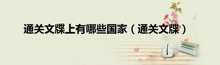 通关文牒上有哪些国家（通关文牒）