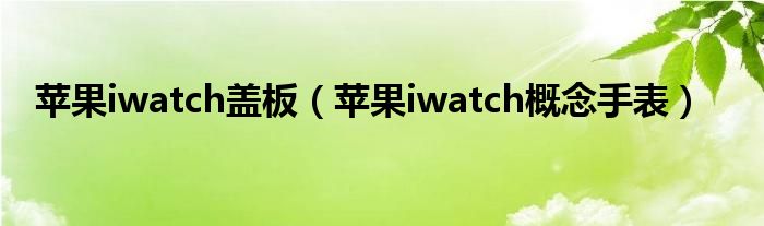苹果iwatch盖板（苹果iwatch概念手表）