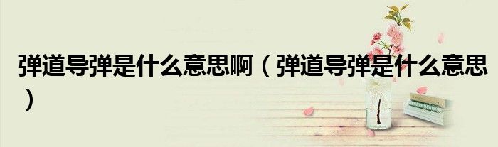 弹道导弹是什么意思啊（弹道导弹是什么意思）