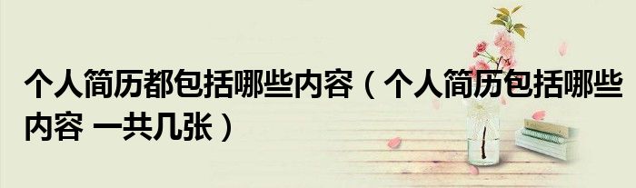 个人简历都包括哪些内容（个人简历包括哪些内容 一共几张）