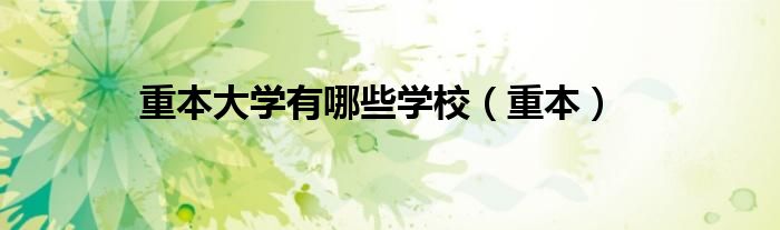 重本大学有哪些学校（重本）