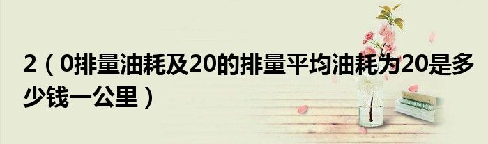 2（0排量油耗及20的排量平均油耗为20是多少钱一公里）