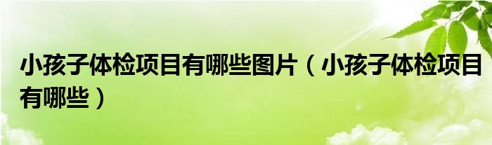 小孩子体检项目有哪些图片（小孩子体检项目有哪些）