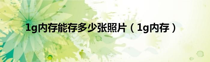 1g内存能存多少张照片（1g内存）