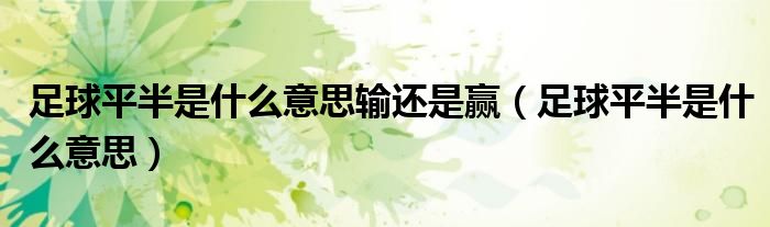 足球平半是什么意思输还是赢（足球平半是什么意思）